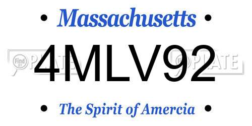 4MLV92 Massachusetts License Plate