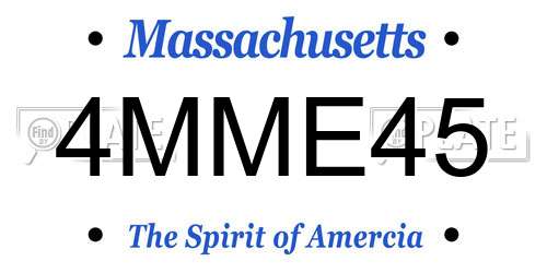 4MME45 Massachusetts License Plate