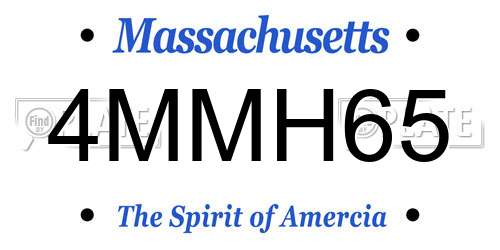 4MMH65 Massachusetts License Plate