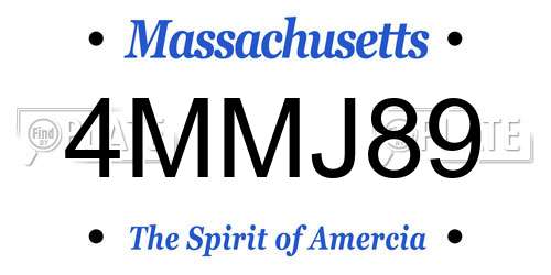 4MMJ89 Massachusetts License Plate
