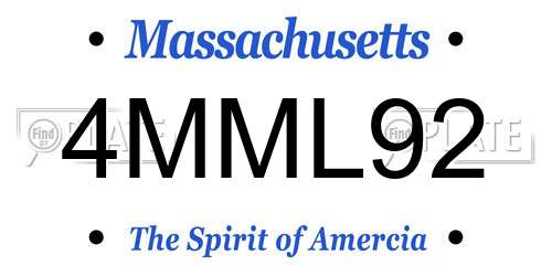 4MML92 Massachusetts License Plate