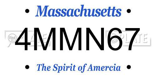 4MMN67 Massachusetts License Plate
