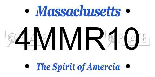 4MMR10 Massachusetts License Plate