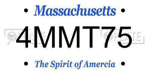 4MMT75 Massachusetts License Plate