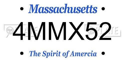 4MMX52 Massachusetts License Plate