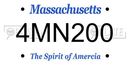 4MN200 Massachusetts License Plate