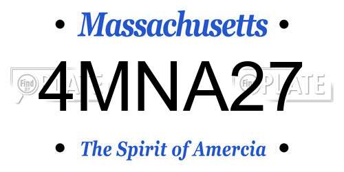 4MNA27 Massachusetts License Plate