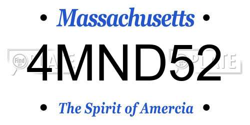 4MND52 Massachusetts License Plate