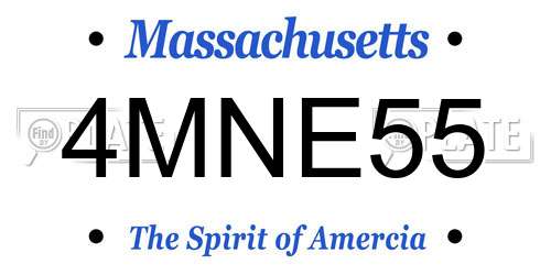4MNE55 Massachusetts License Plate