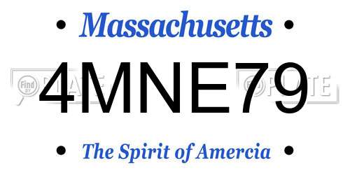 4MNE79 Massachusetts License Plate