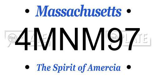 4MNM97 Massachusetts License Plate