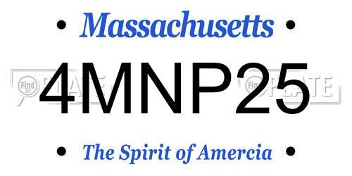4MNP25 Massachusetts License Plate