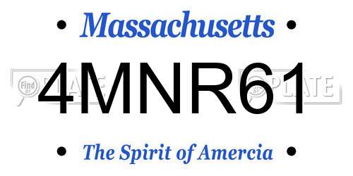 4MNR61 Massachusetts License Plate