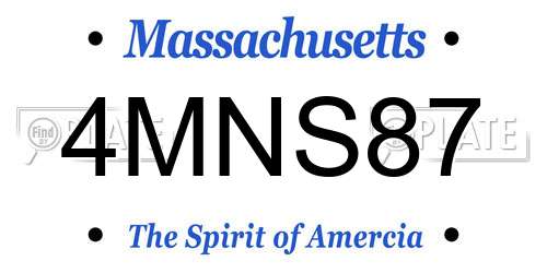4MNS87 Massachusetts License Plate