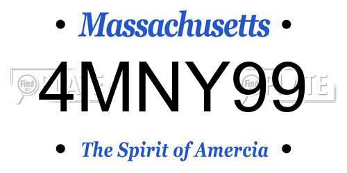 4MNY99 Massachusetts License Plate