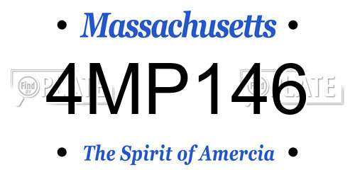 4MP146 Massachusetts License Plate