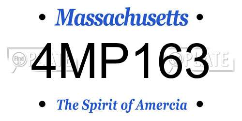 4MP163 Massachusetts License Plate