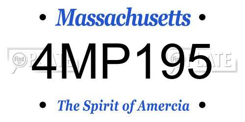 4MP195 Massachusetts License Plate