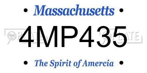 4MP435 Massachusetts License Plate