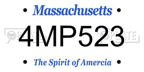 4MP523 Massachusetts License Plate