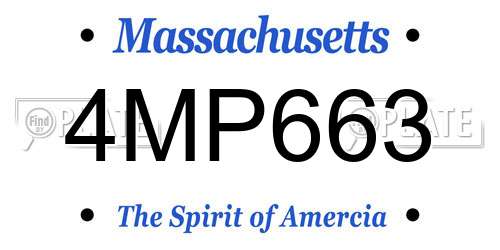 4MP663 Massachusetts License Plate