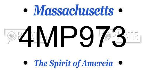 4MP973 Massachusetts License Plate
