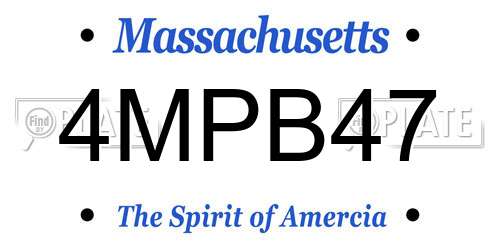 4MPB47 Massachusetts License Plate