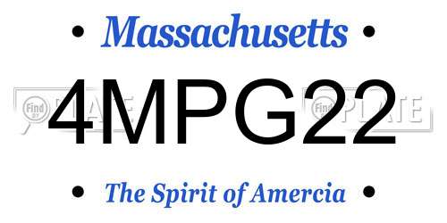 4MPG22 Massachusetts License Plate