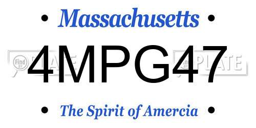 4MPG47 Massachusetts License Plate