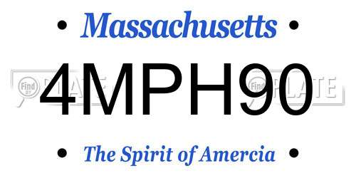 4MPH90 Massachusetts License Plate