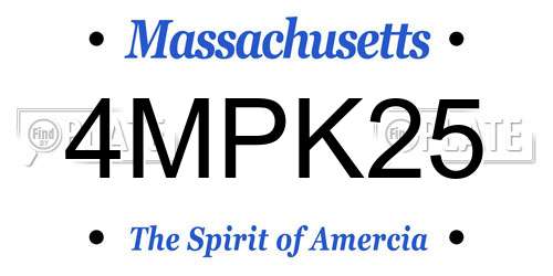 4MPK25 Massachusetts License Plate