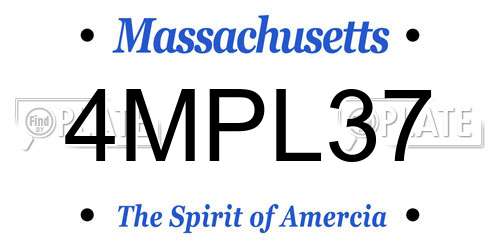 4MPL37 Massachusetts License Plate