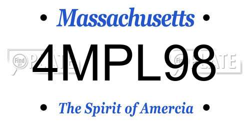 4MPL98 Massachusetts License Plate