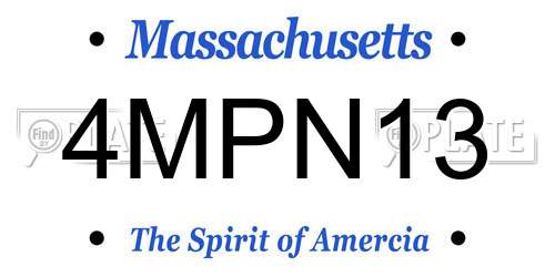 4MPN13 Massachusetts License Plate