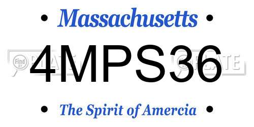 4MPS36 Massachusetts License Plate