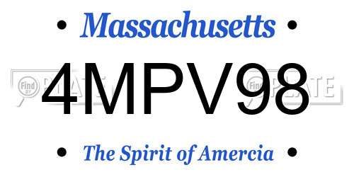 4MPV98 Massachusetts License Plate
