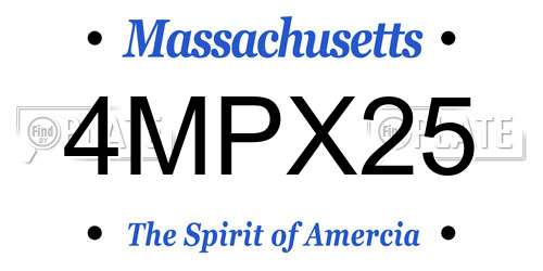 4MPX25 Massachusetts License Plate