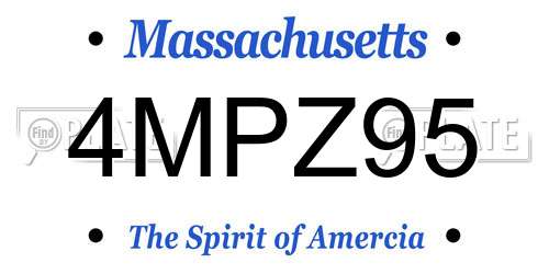4MPZ95 Massachusetts License Plate