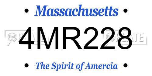 4MR228 Massachusetts License Plate