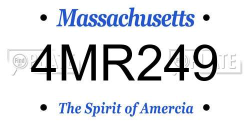 4MR249 Massachusetts License Plate