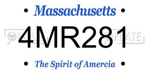4MR281 Massachusetts License Plate
