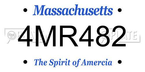 4MR482 Massachusetts License Plate
