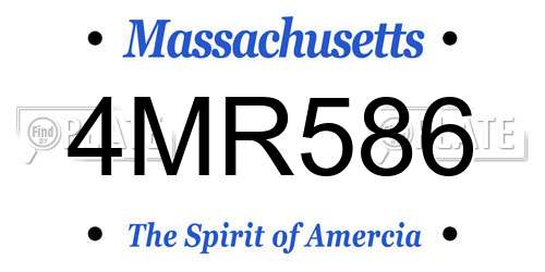4MR586 Massachusetts License Plate