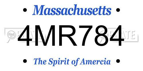 4MR784 Massachusetts License Plate