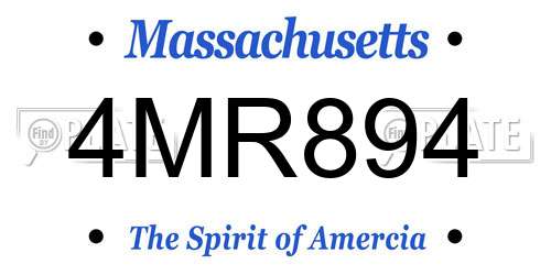 4MR894 Massachusetts License Plate