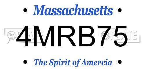 4MRB75 Massachusetts License Plate