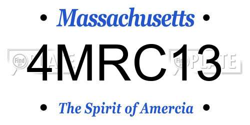 4MRC13 Massachusetts License Plate