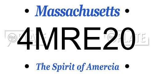 4MRE20 Massachusetts License Plate