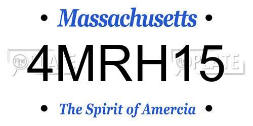 4MRH15 Massachusetts License Plate