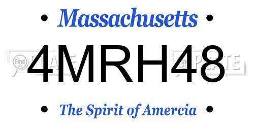 4MRH48 Massachusetts License Plate
